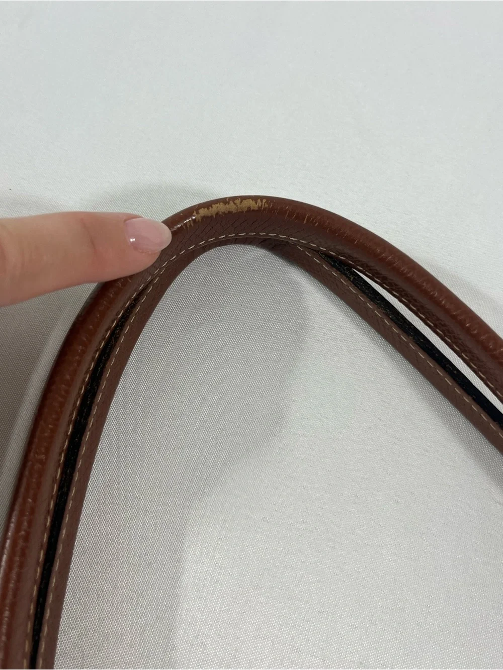 Longchamp Large Tote - Tan Nylon, Brown Leather - Packable - Fair Condition